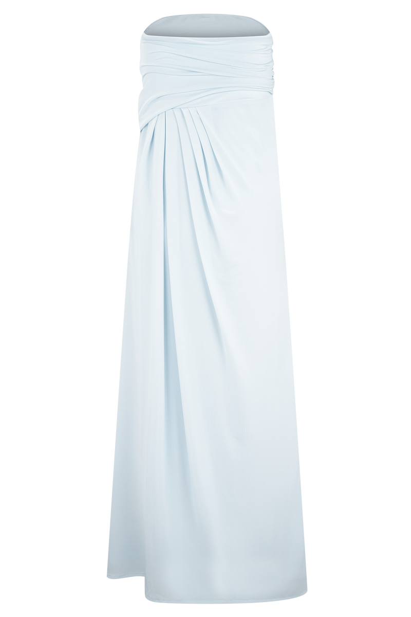 Calandra Slinky Maxi Skirt - Pale Blue