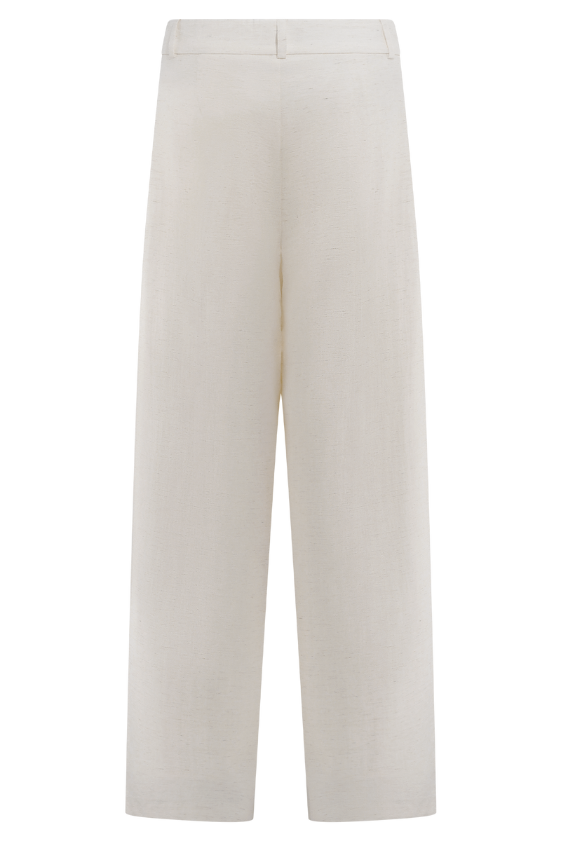 Cyrene Linen Wide Leg Pants - Oat Marle