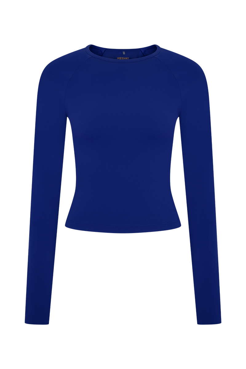 Eliana Long Sleeve Active Top - Cobalt