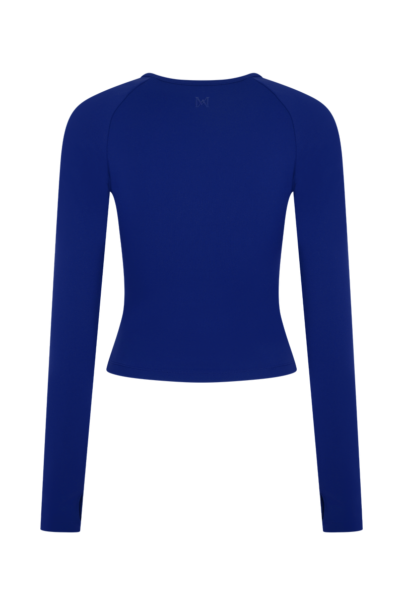 Eliana Long Sleeve Active Top - Cobalt