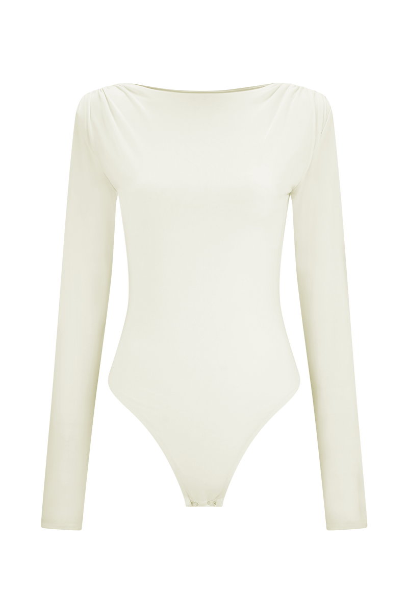 Elsie Shoulder Pad Bodysuit - Ivory
