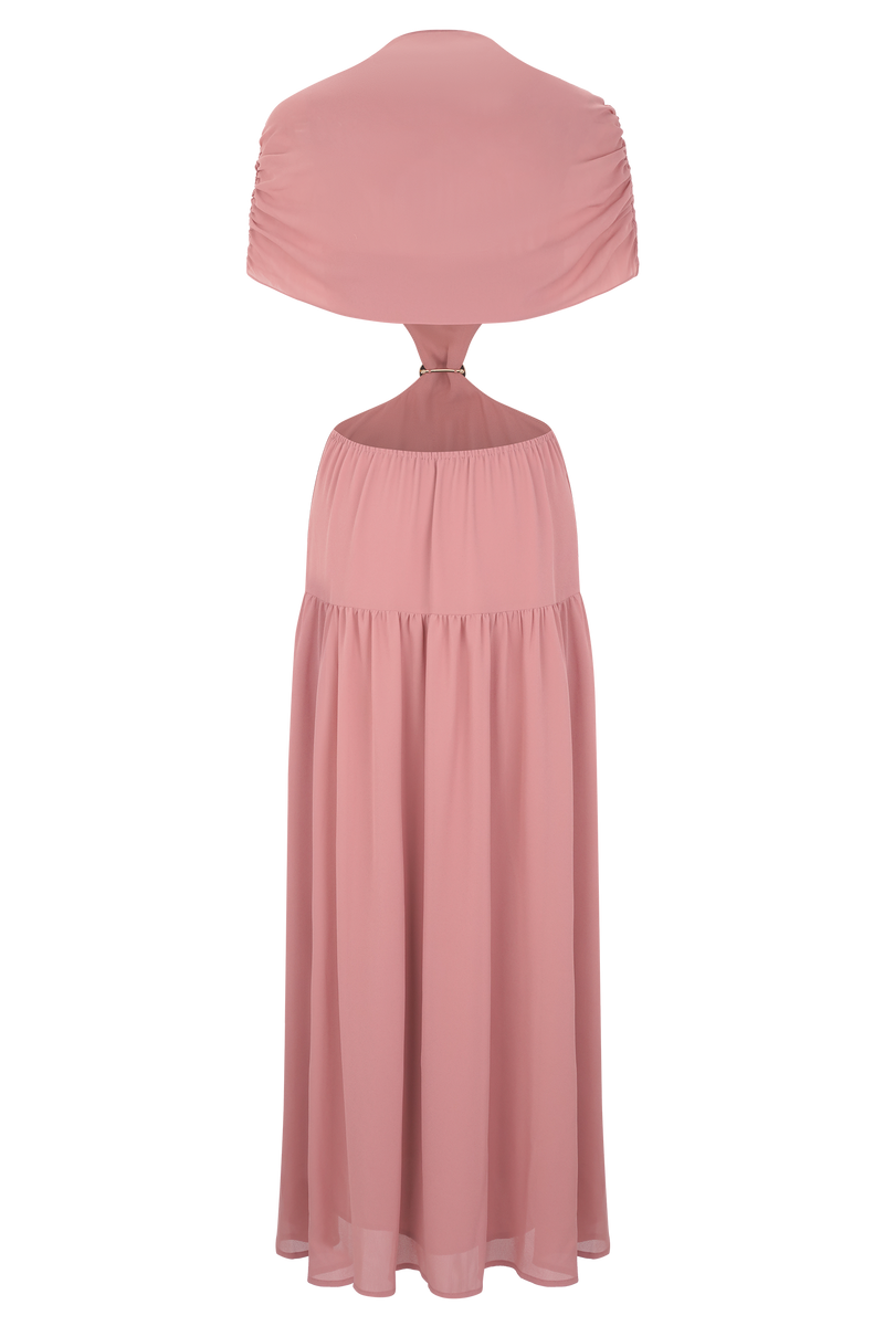 Georgina Chiffon Midi Dress - Burnt Rose