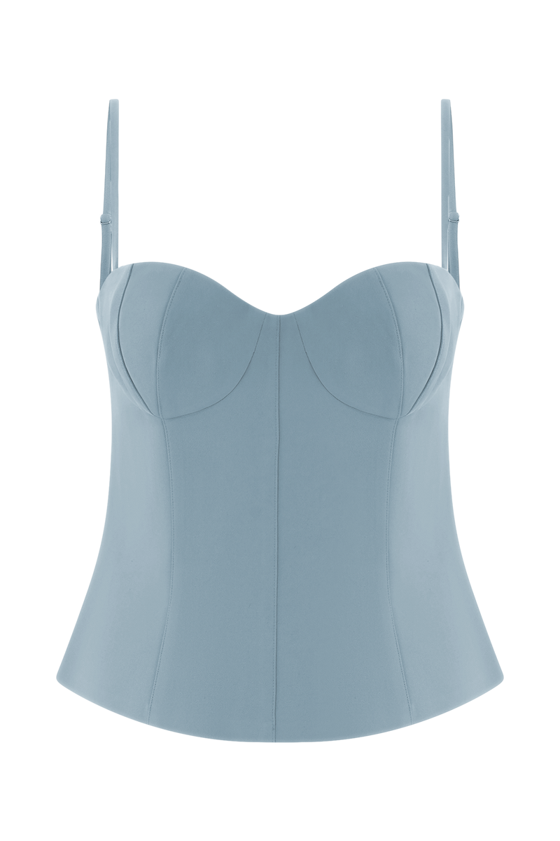 Jaime Spaghetti Strap Suiting Top - Ocean Blue
