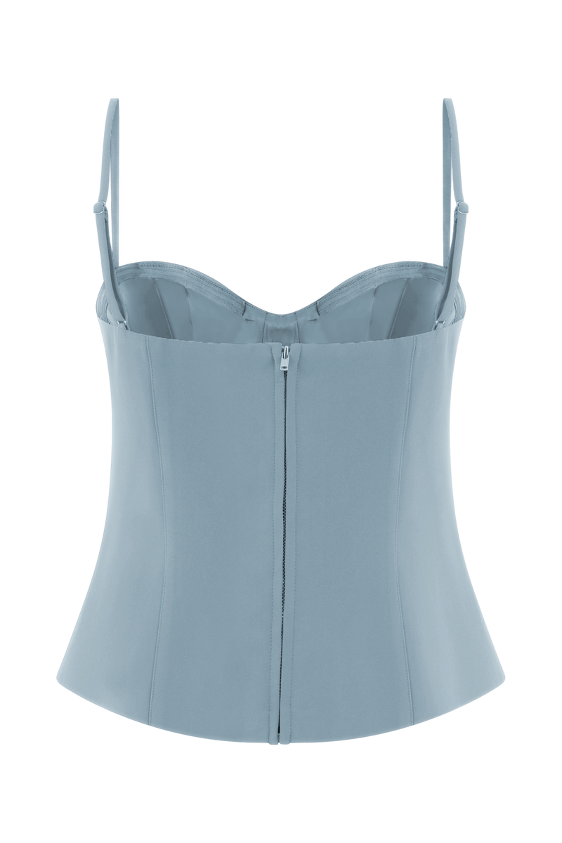 Jaime Spaghetti Strap Suiting Top - Ocean Blue