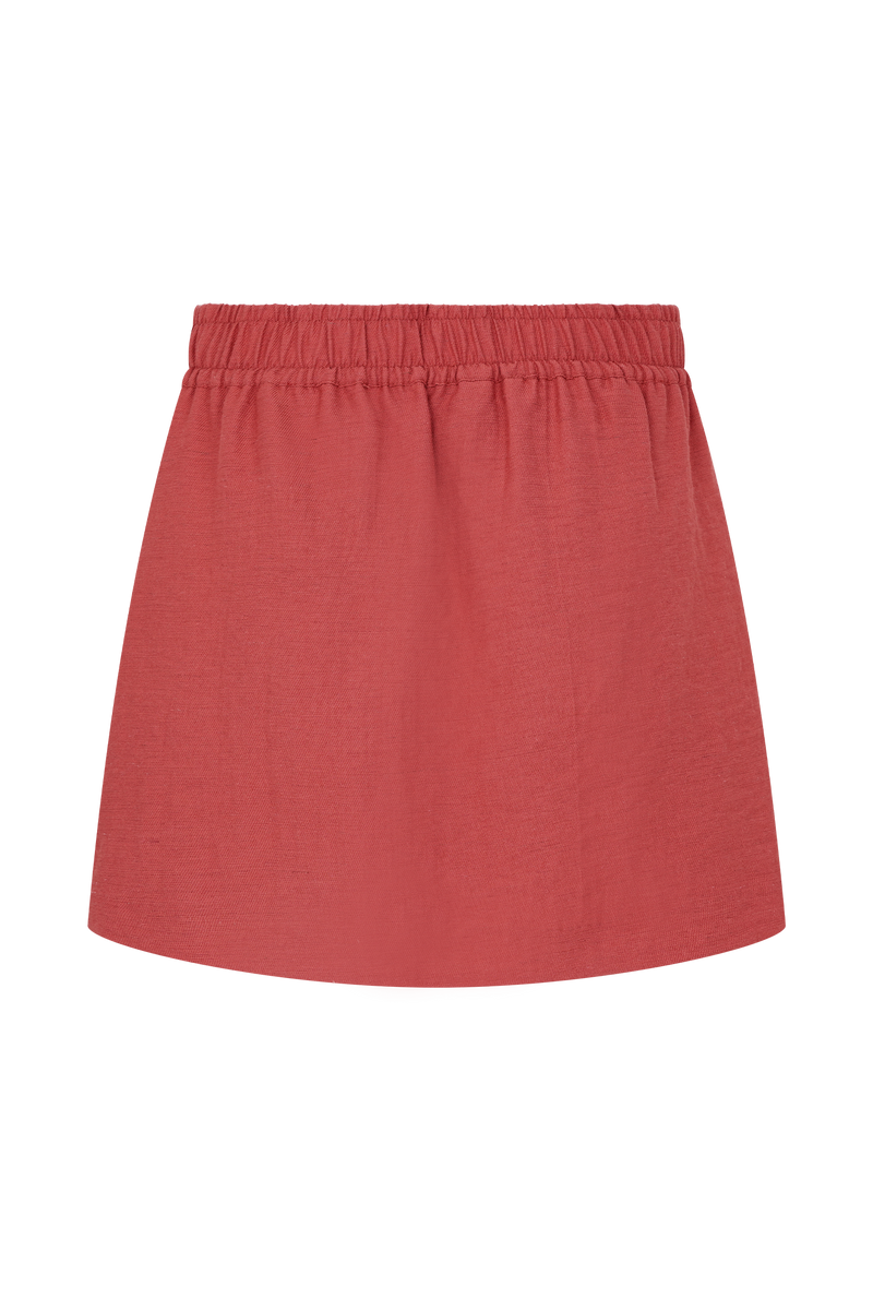 Kallie Linen Skort - Burnt Rose