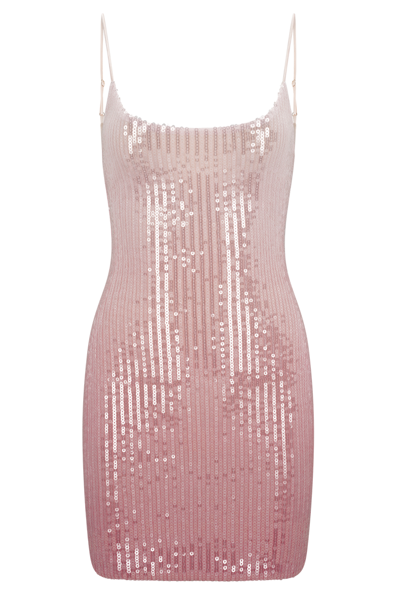 Mora Sequin Mini Dress - Ombre Pink