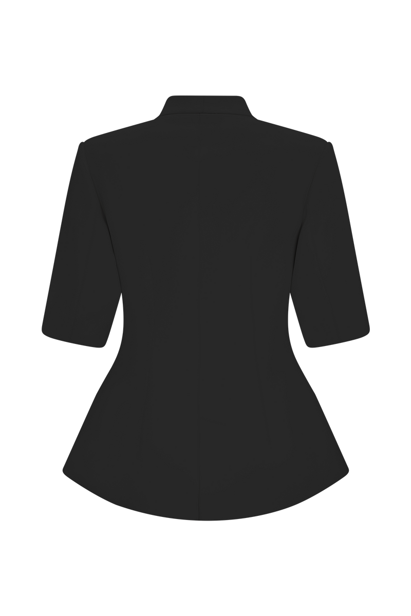 Opal Puff Sleeve Suiting Top - Black