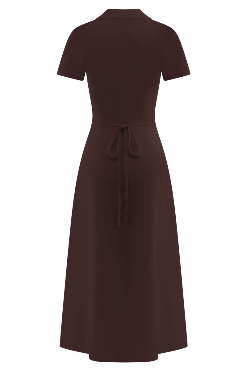 Pearson Short Sleeve Knit Midi Dress - Chocolate