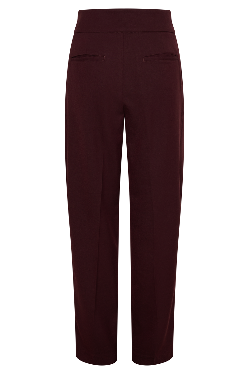 Penelope Pleated High Waisted Pants - Mahogany