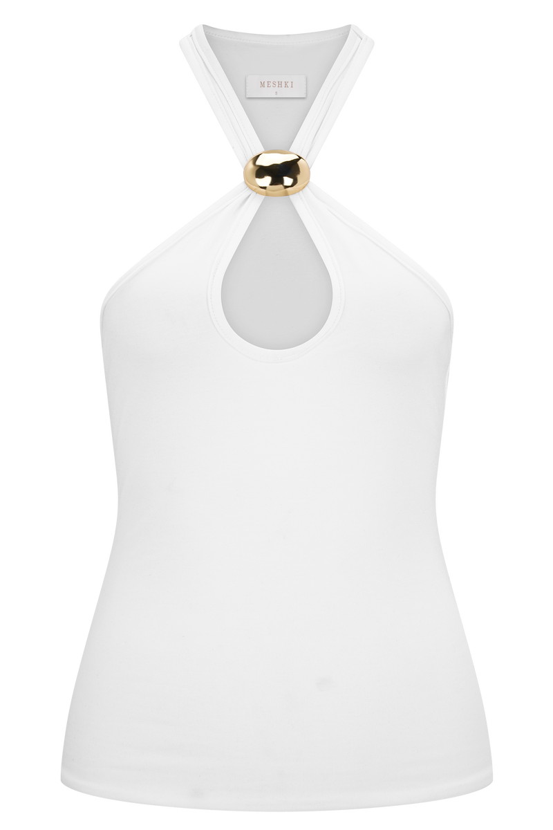 Ramona Modal Tank Top With Hardware - Ivory