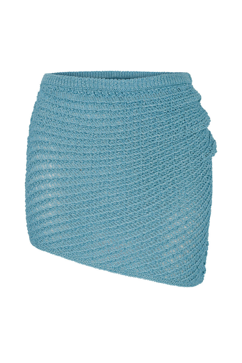 Waverley Metallic Knit Mini Skirt - Blue