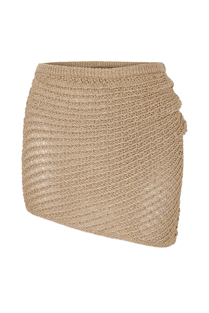 Waverley Metallic Knit Mini Skirt - Gold