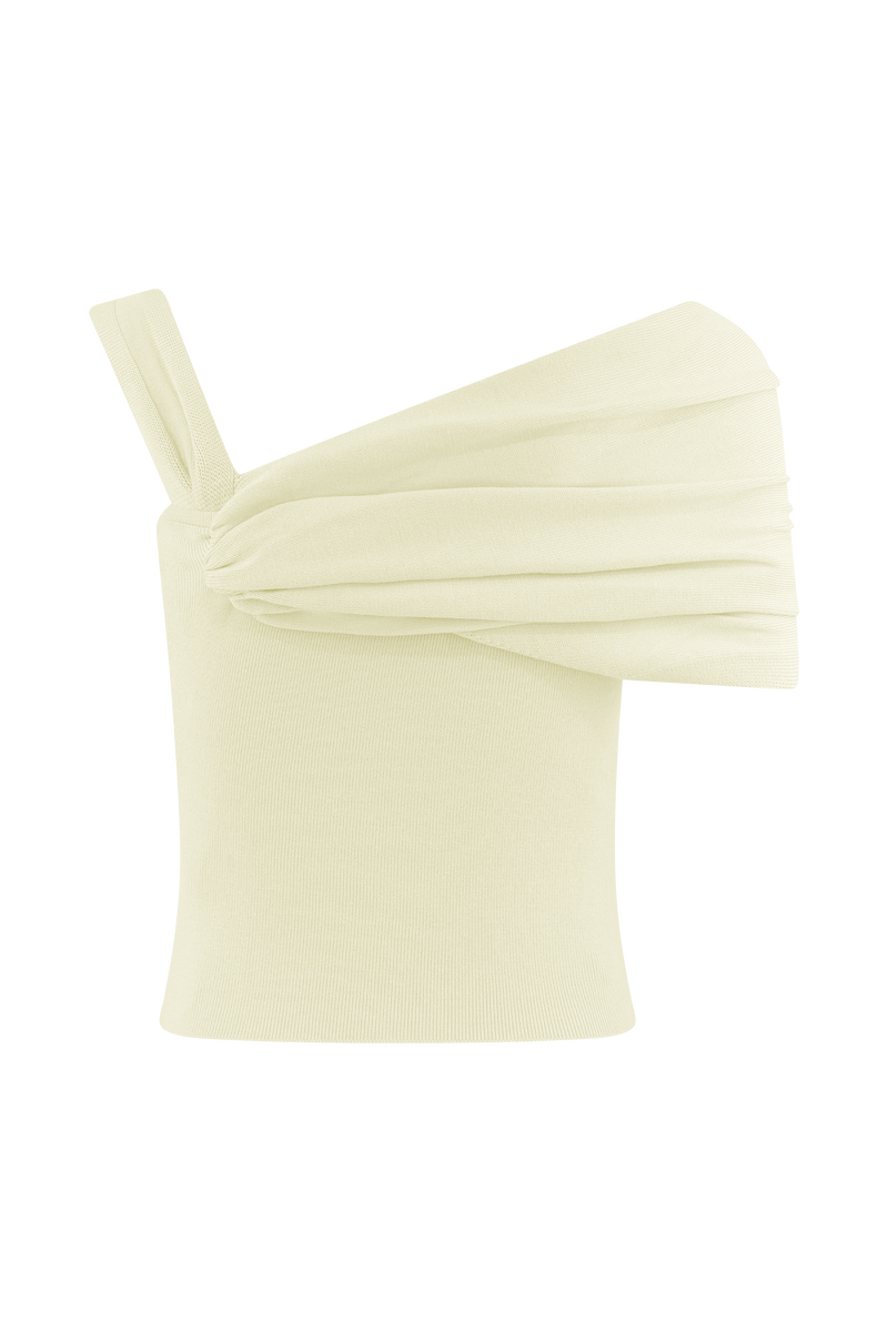 Irene Gathered Knit Top - Ivory