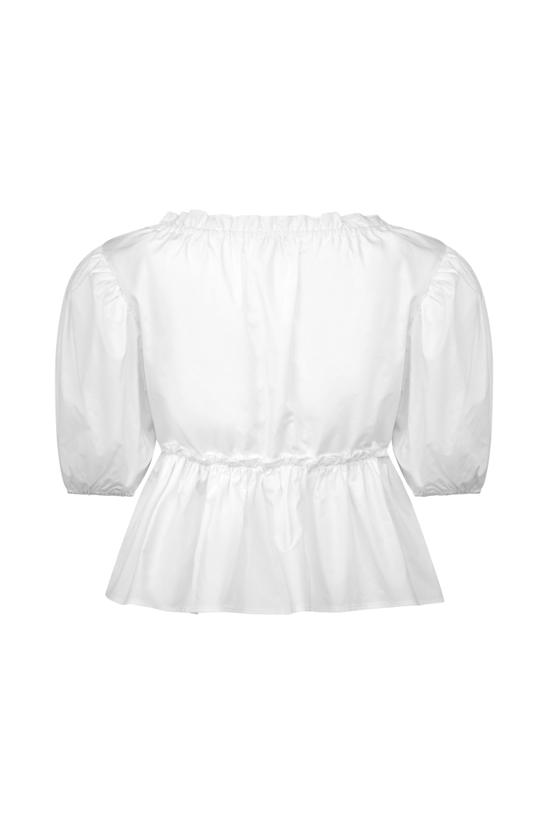 Magdalena Puff Crop Top - White
