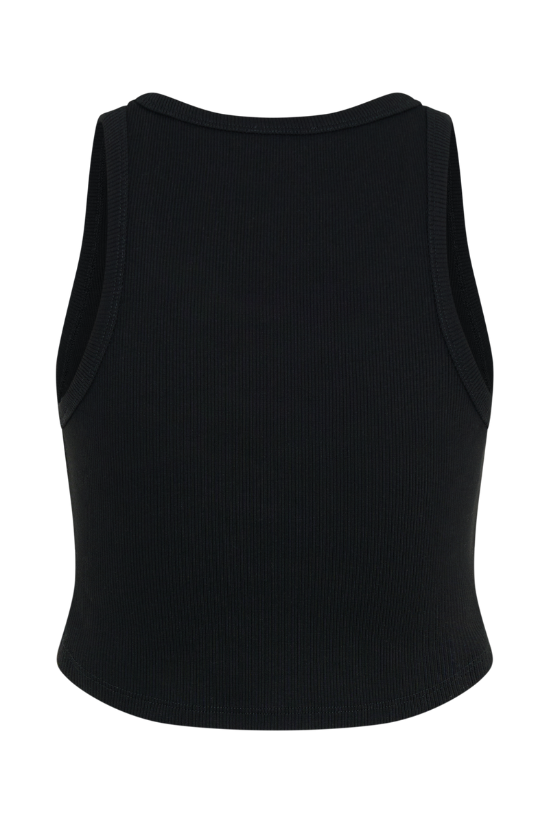Morgana Ribbed Tank Top - Black