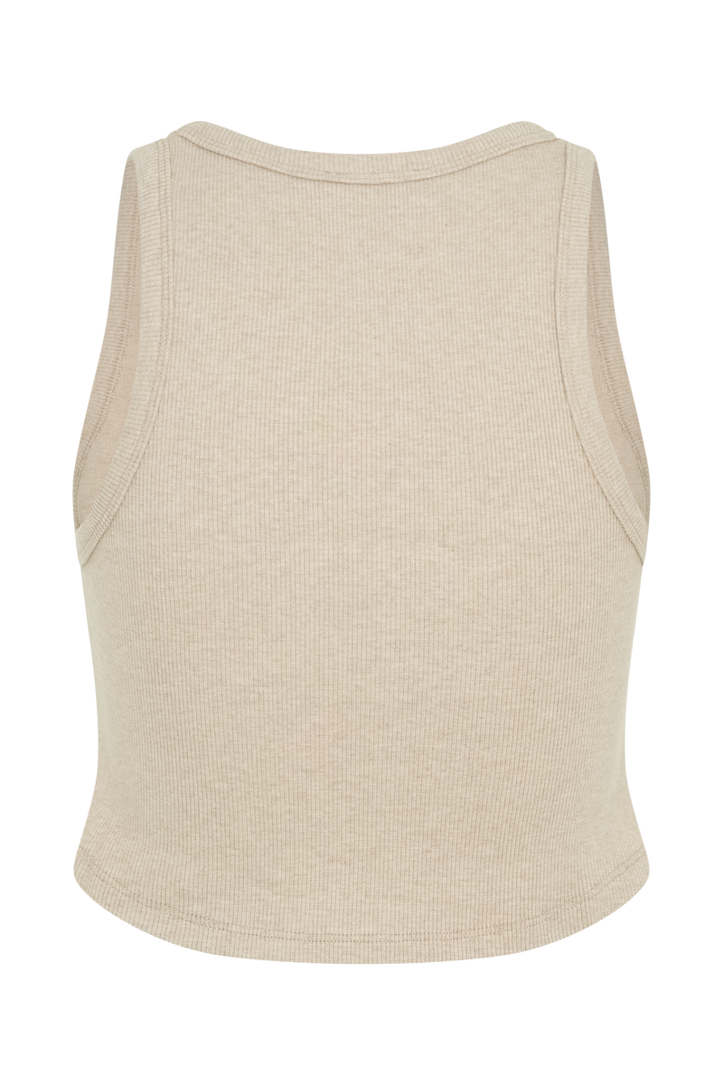 Morgana Ribbed Tank Top - Neutral Marle