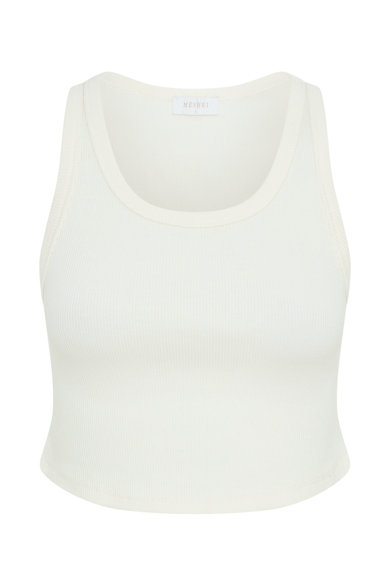 Morgana Ribbed Tank Top - White