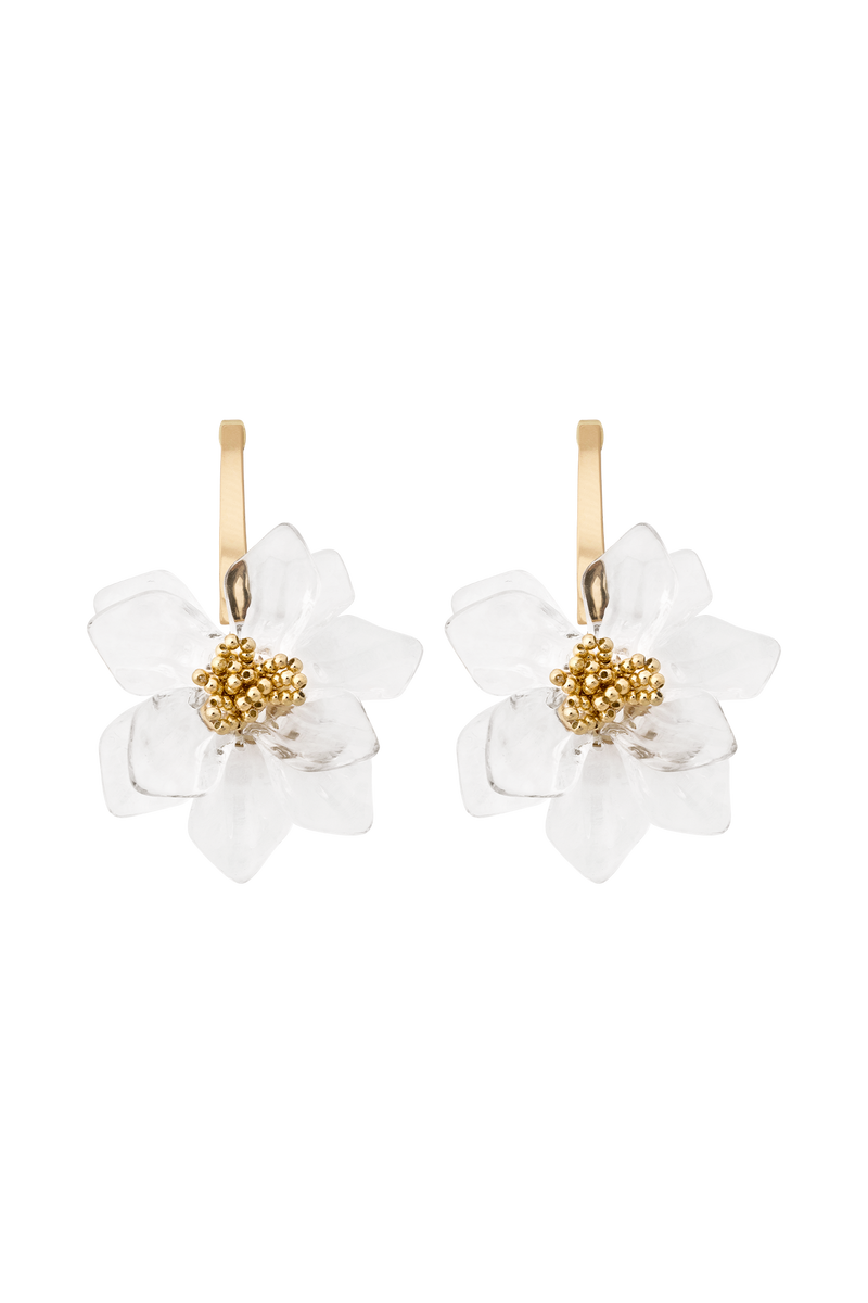 Naomi Acrylic Flower Earring - Gold
