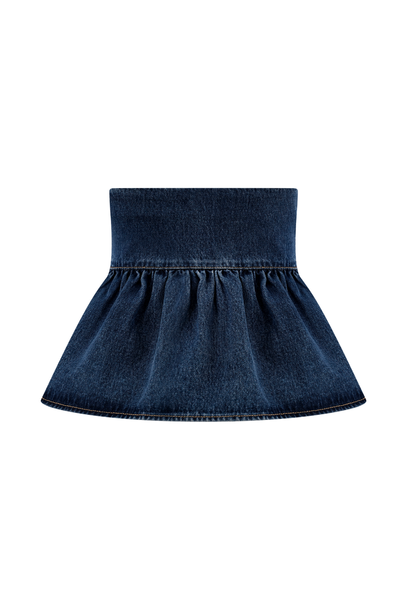 Pauline Strapless Denim Top - 90'S Blue