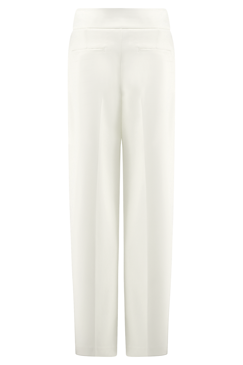 Penelope Pleated High Waisted Pants - Ivory