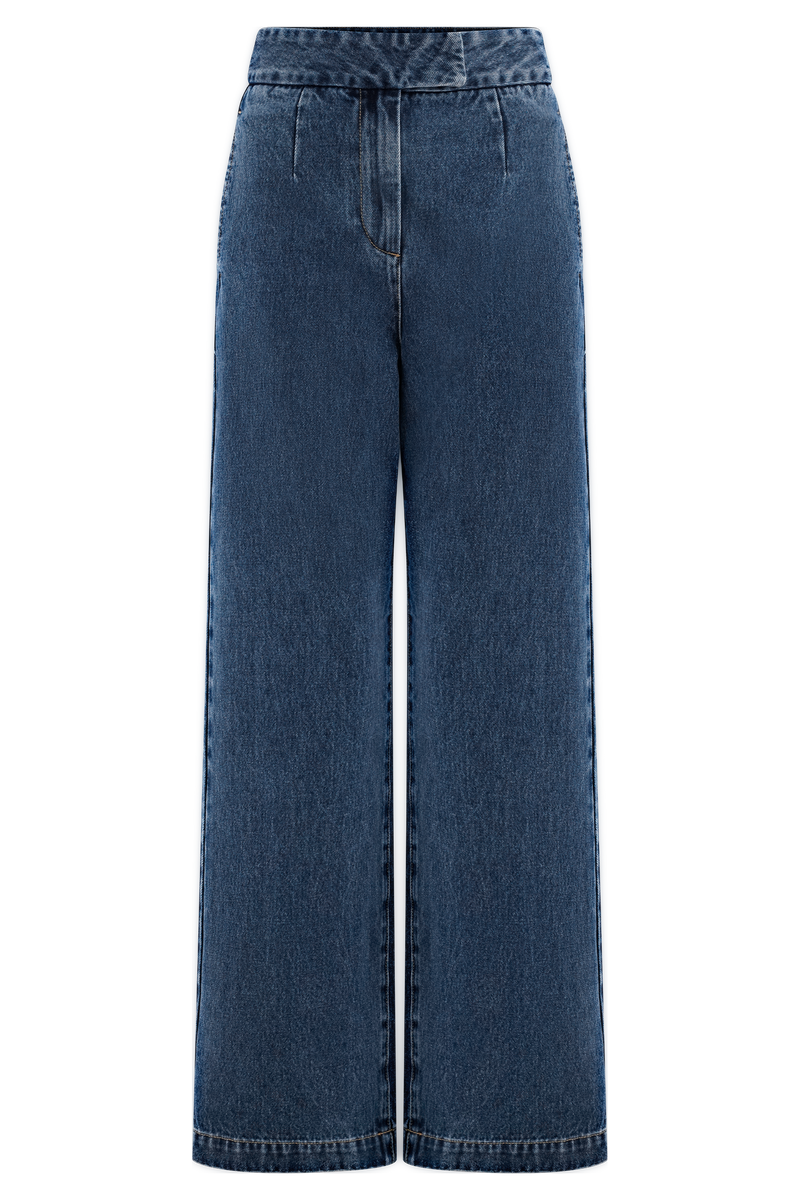 Rayne Wide Leg Denim Jeans - 90'S Blue
