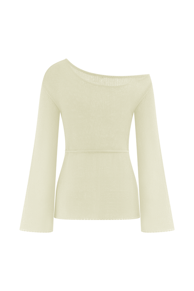Reagan Off Shoulder Knit Top - White
